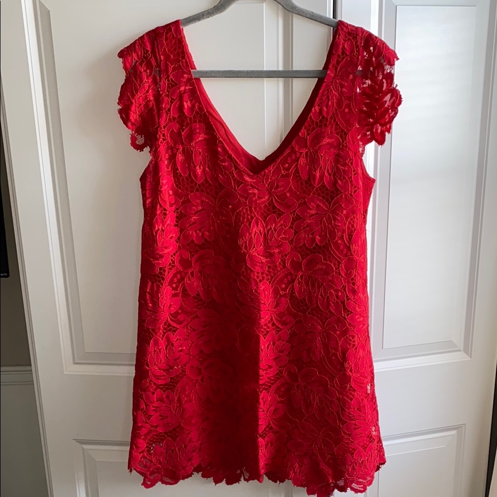 BB Dakota Red Lace Dress Women's Small